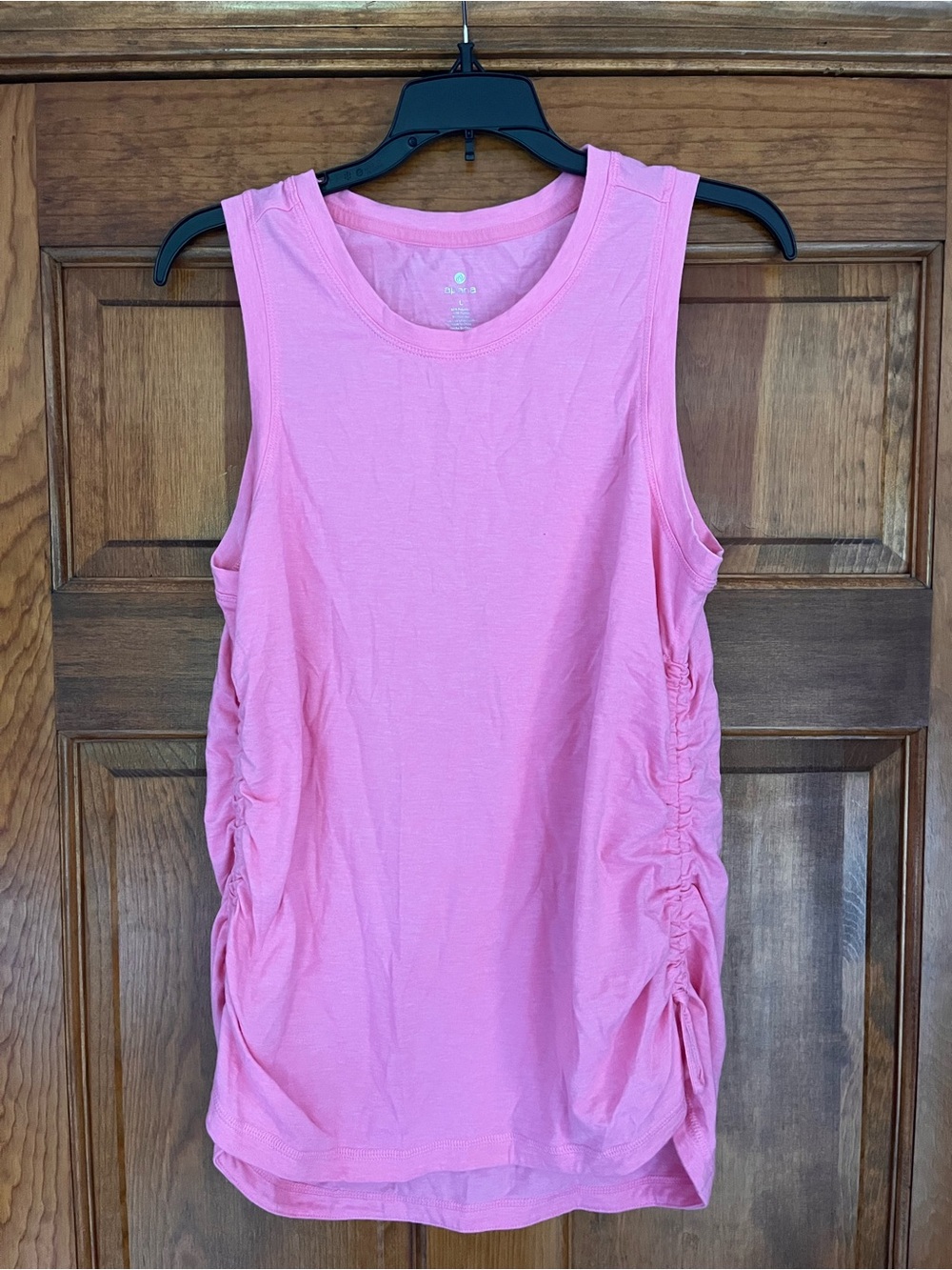 Women's Pink Sleeveless Ruched Tank Top